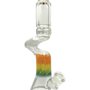 20” WATER PIPE WITH BENT NECK, BEAKER AND BEAUTIFUL DESIGN